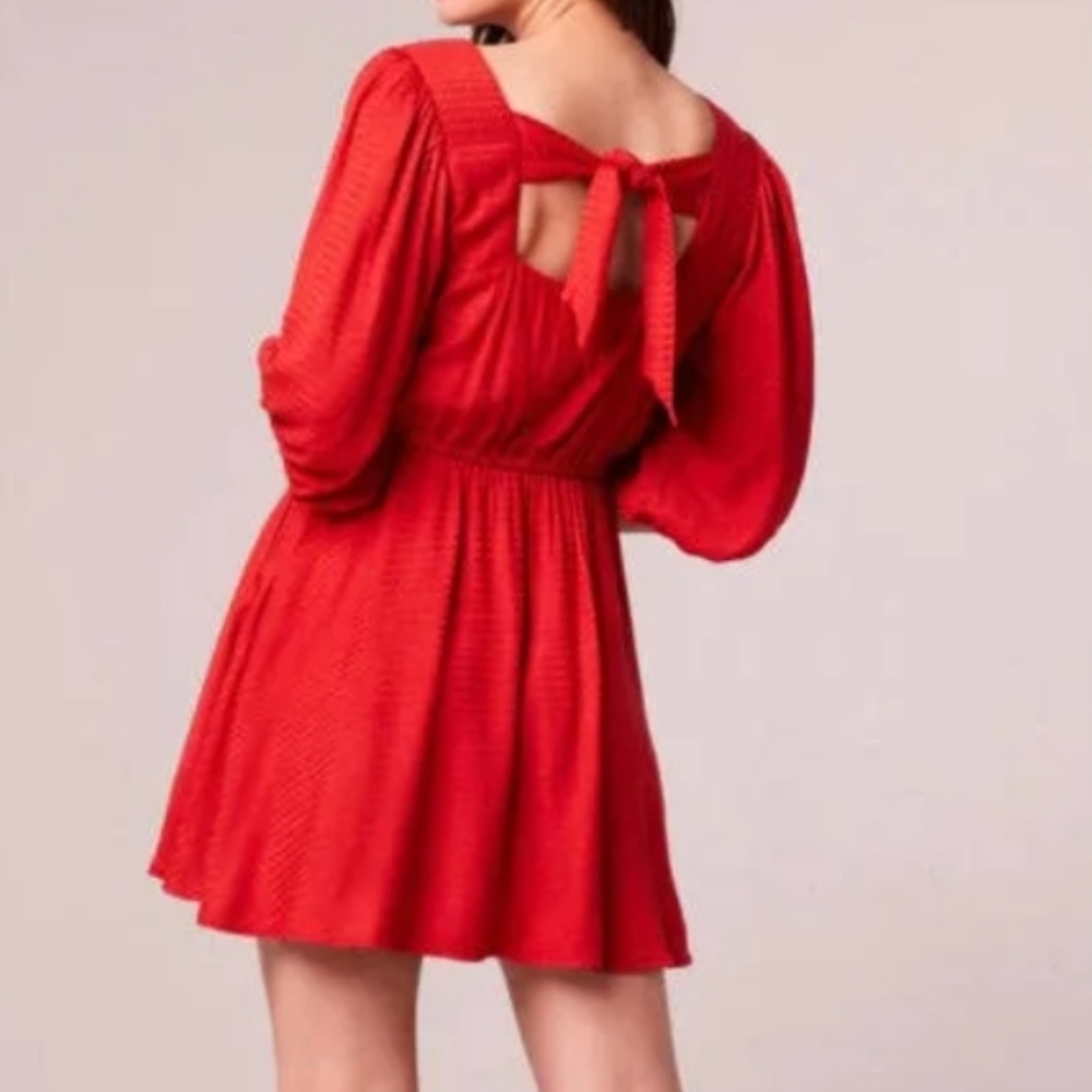 Band of the Free Josette Aurora Red Puff Sleeve Dress - Picture 2 of 7
